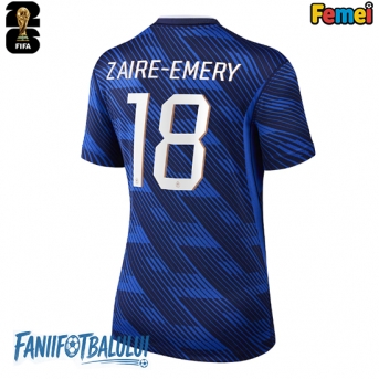 Franța Warren Zaire-Emery #18 Echipament de Fotbal Replică Mondial 2026 Femei Acasa